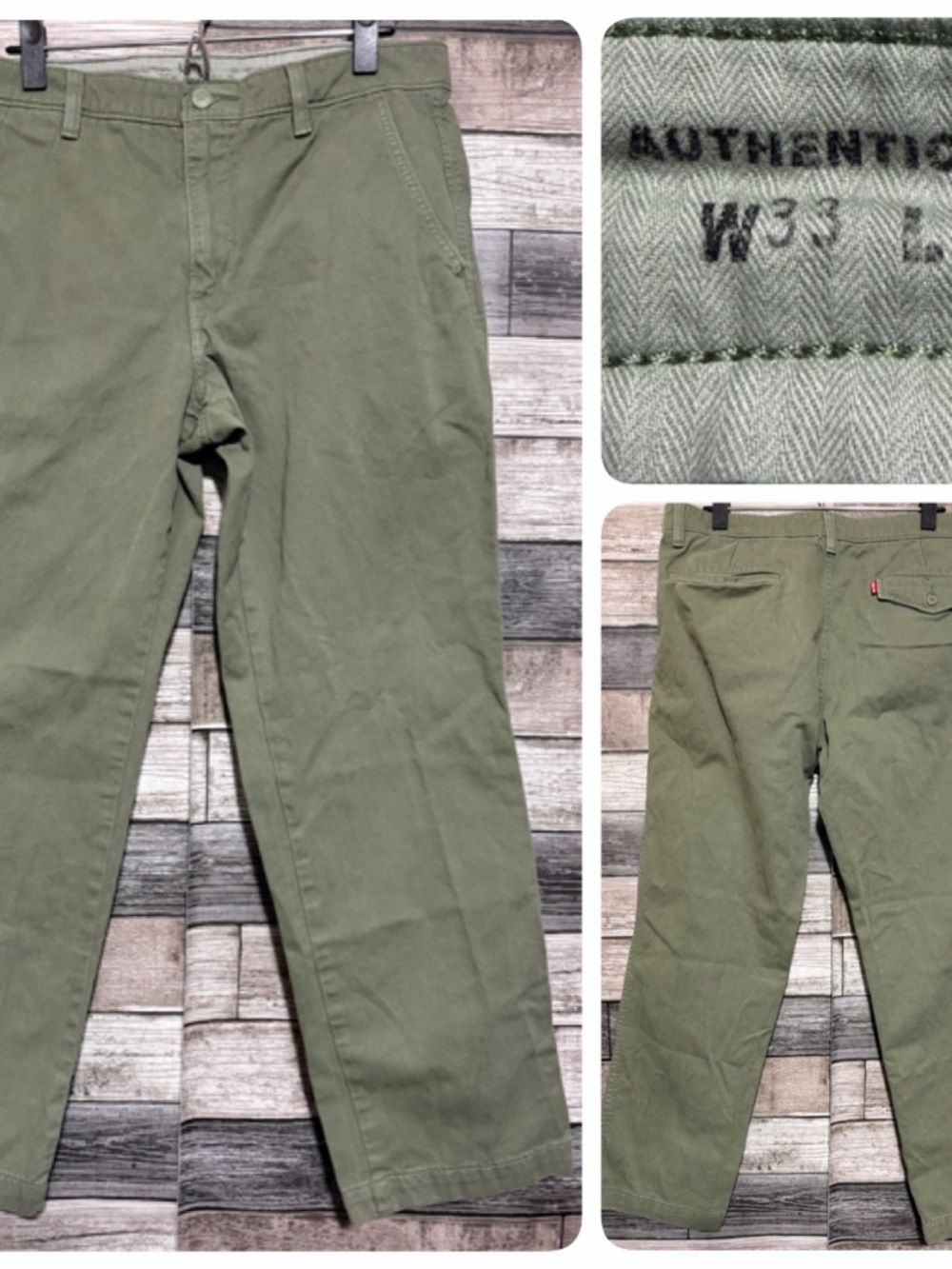 Levi's XX Chino Authentic Fit Pants Men’s 33x30 Green 100% Cotton